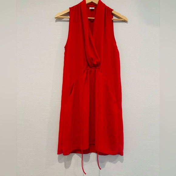 Wilfred Aritzia Sabine Faux Wrap Mini Dress Red - Picture 4 of 6
